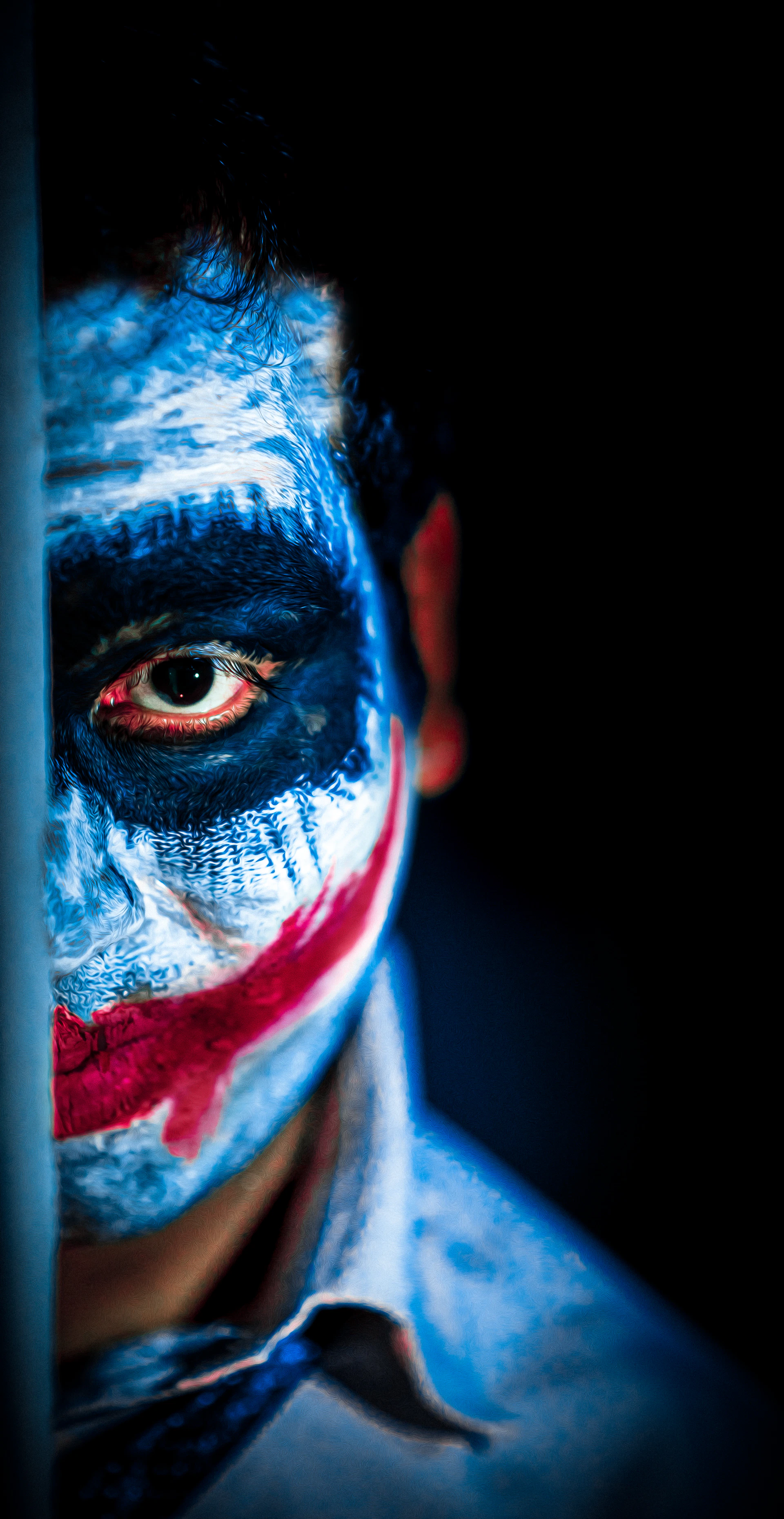 man in face paint