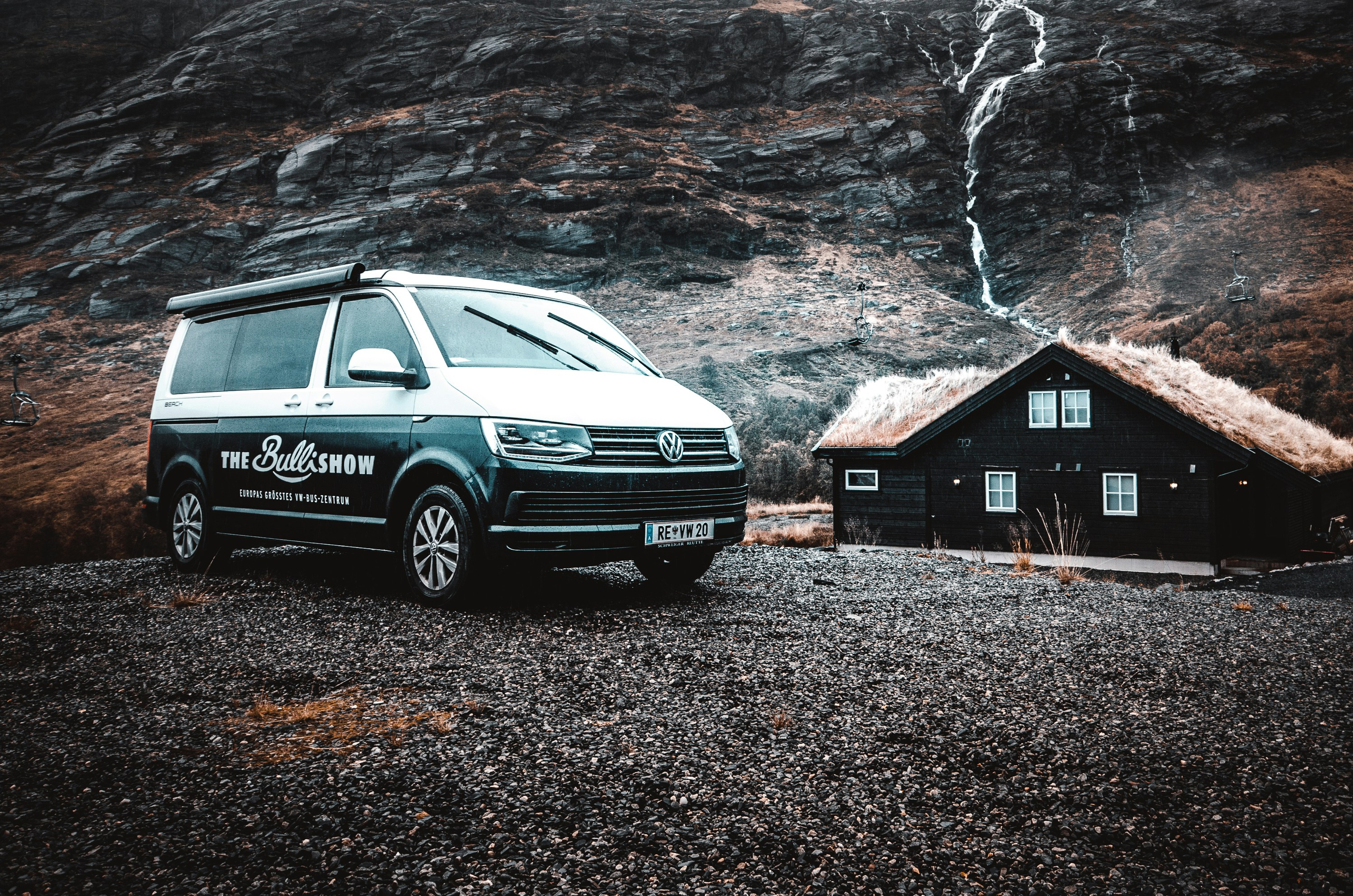 black and white van