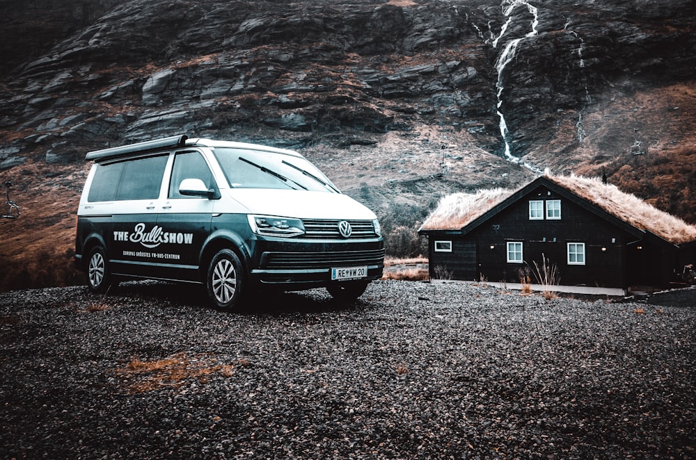 black and white van