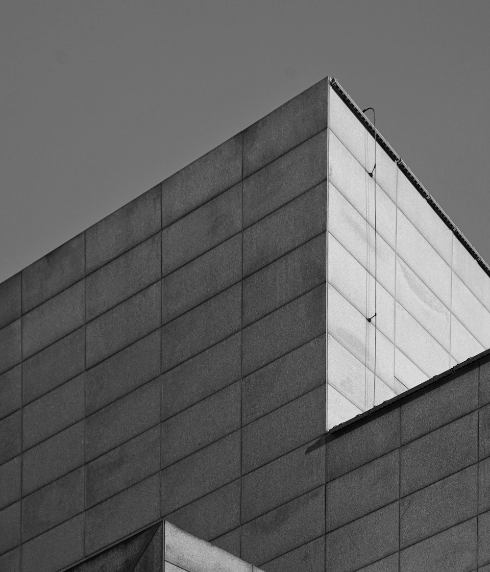 Photographie en niveaux de gris d’un bâtiment