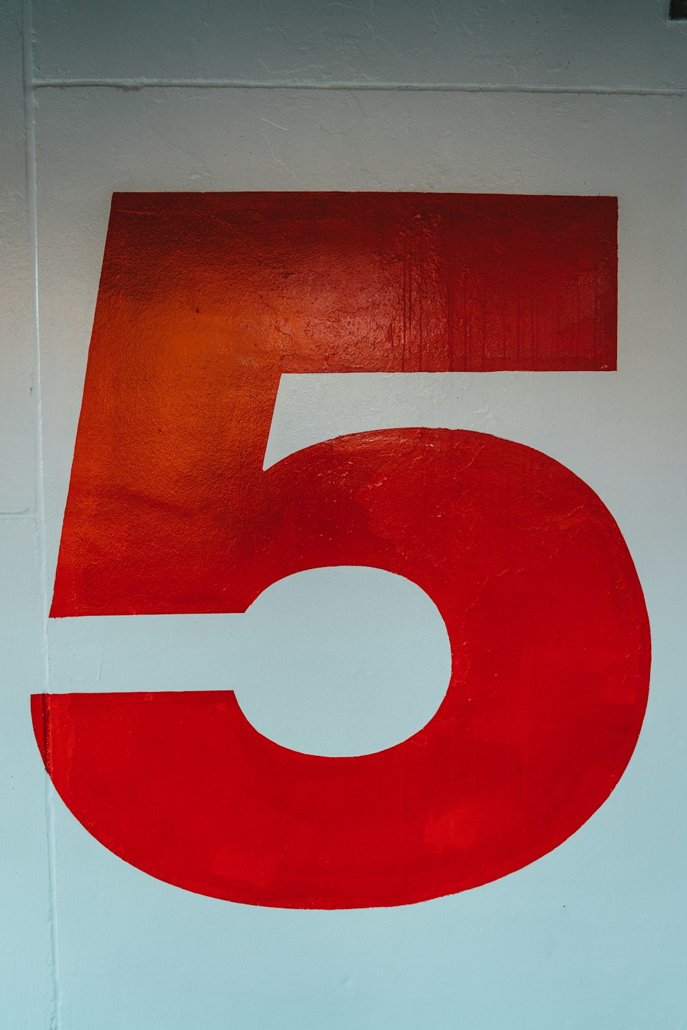 red number "5" sign