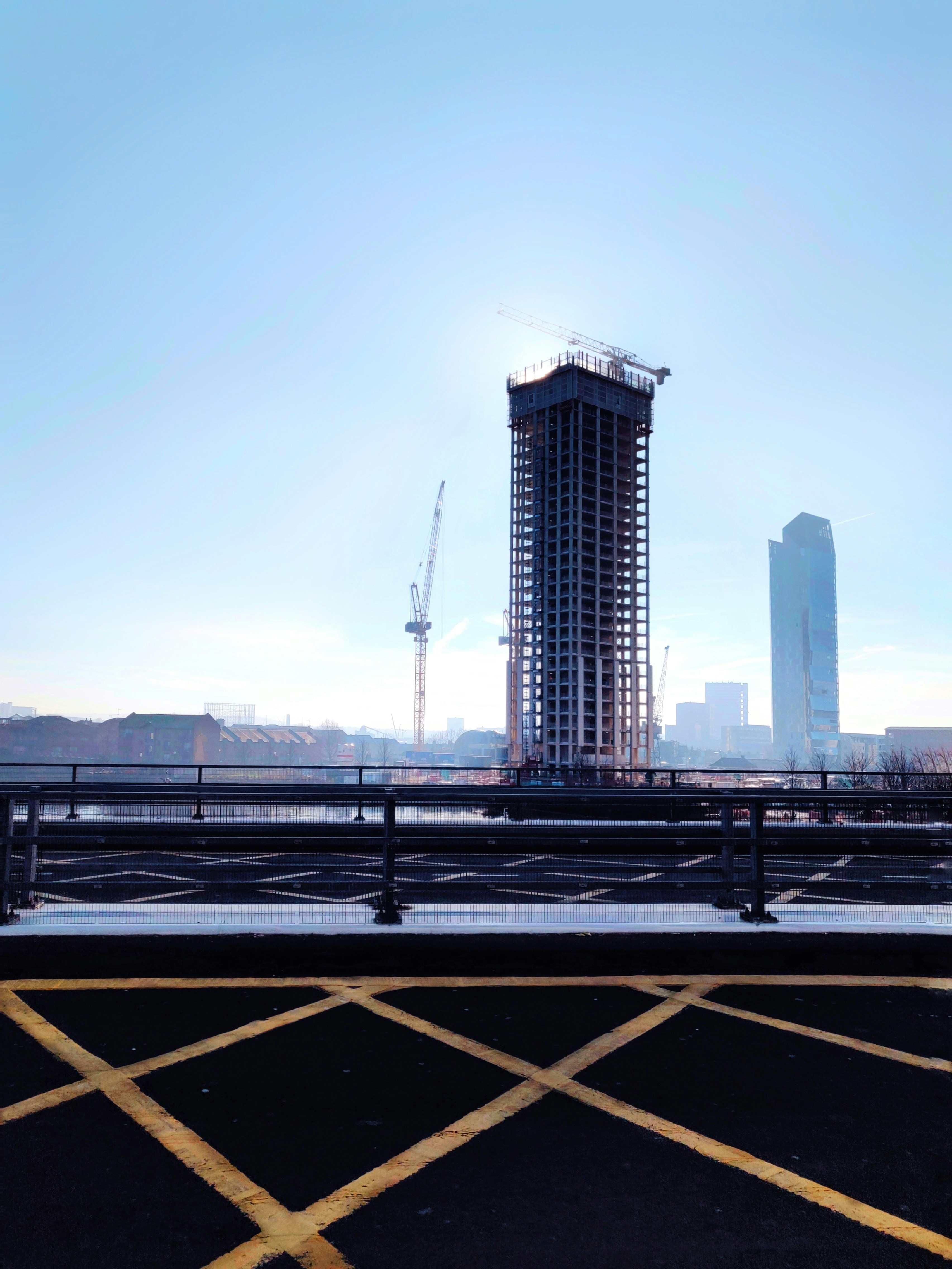 A high-rise residential building