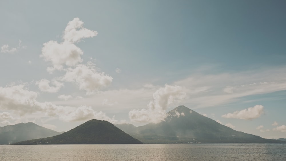 mountain ranges near body of water