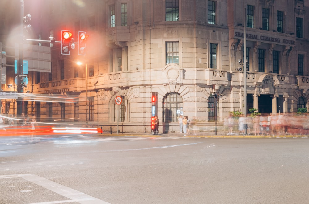 grey concrete building at night