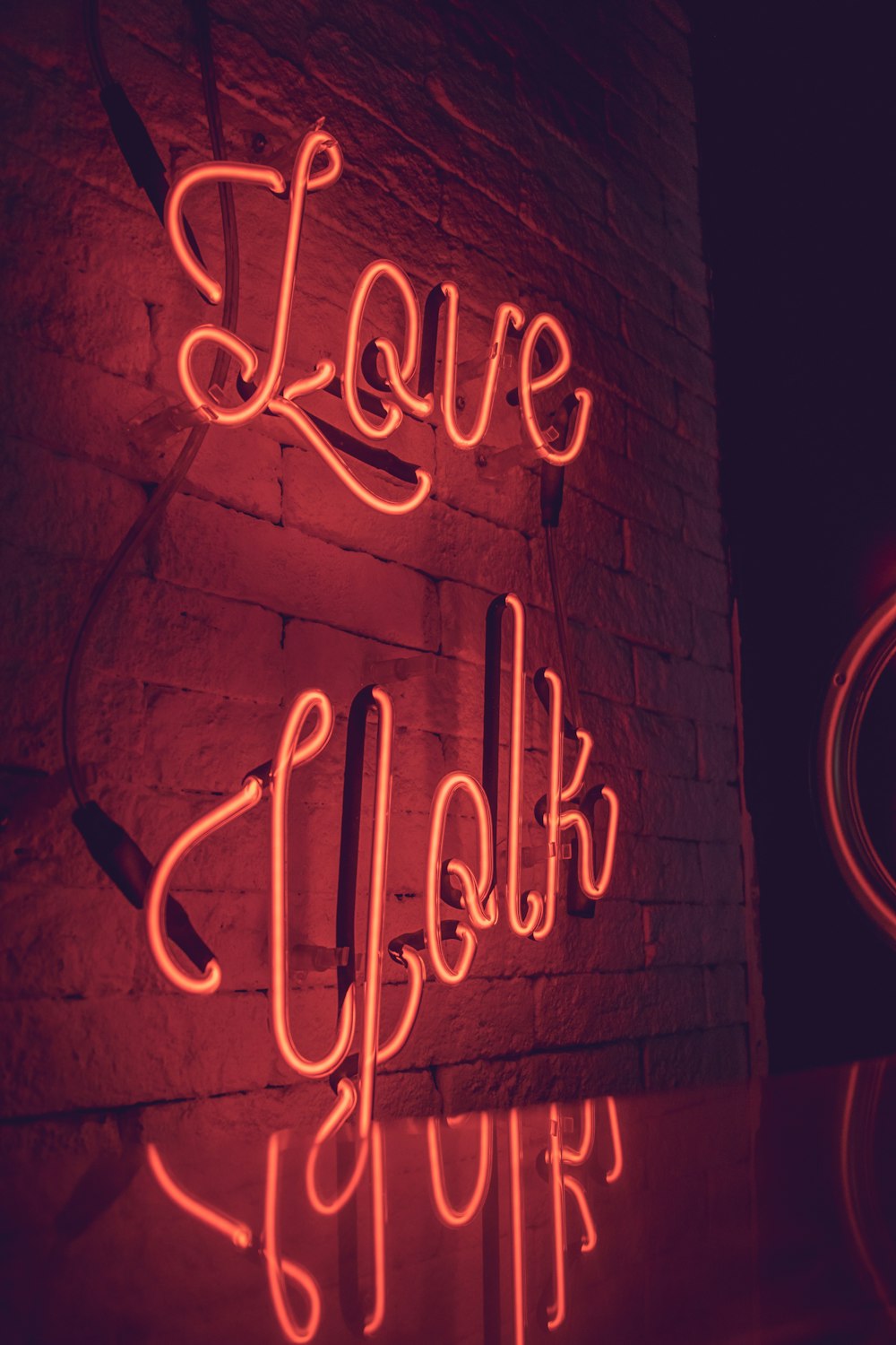 red love yolk neon light signage