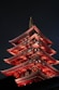 red temple during night