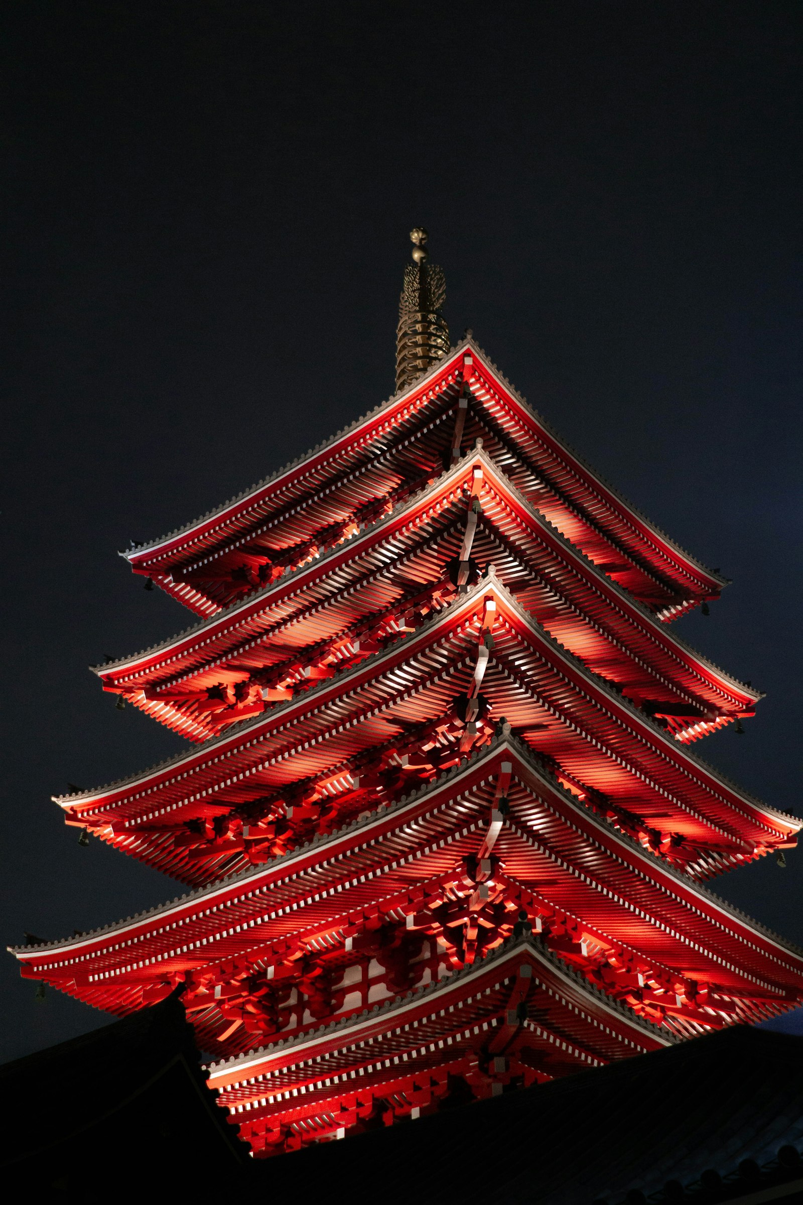 Sony a6000 + Sony FE 28mm F2 sample photo. Red temple during night photography