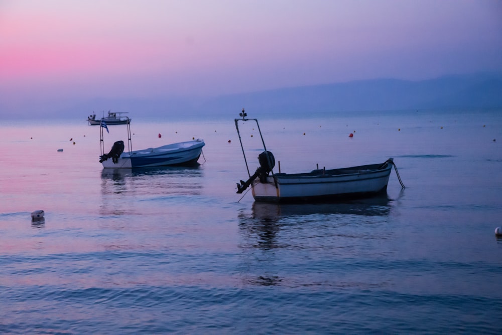 two speed boats floating in the sea