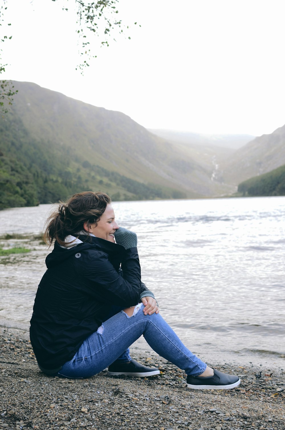 woman on seashore