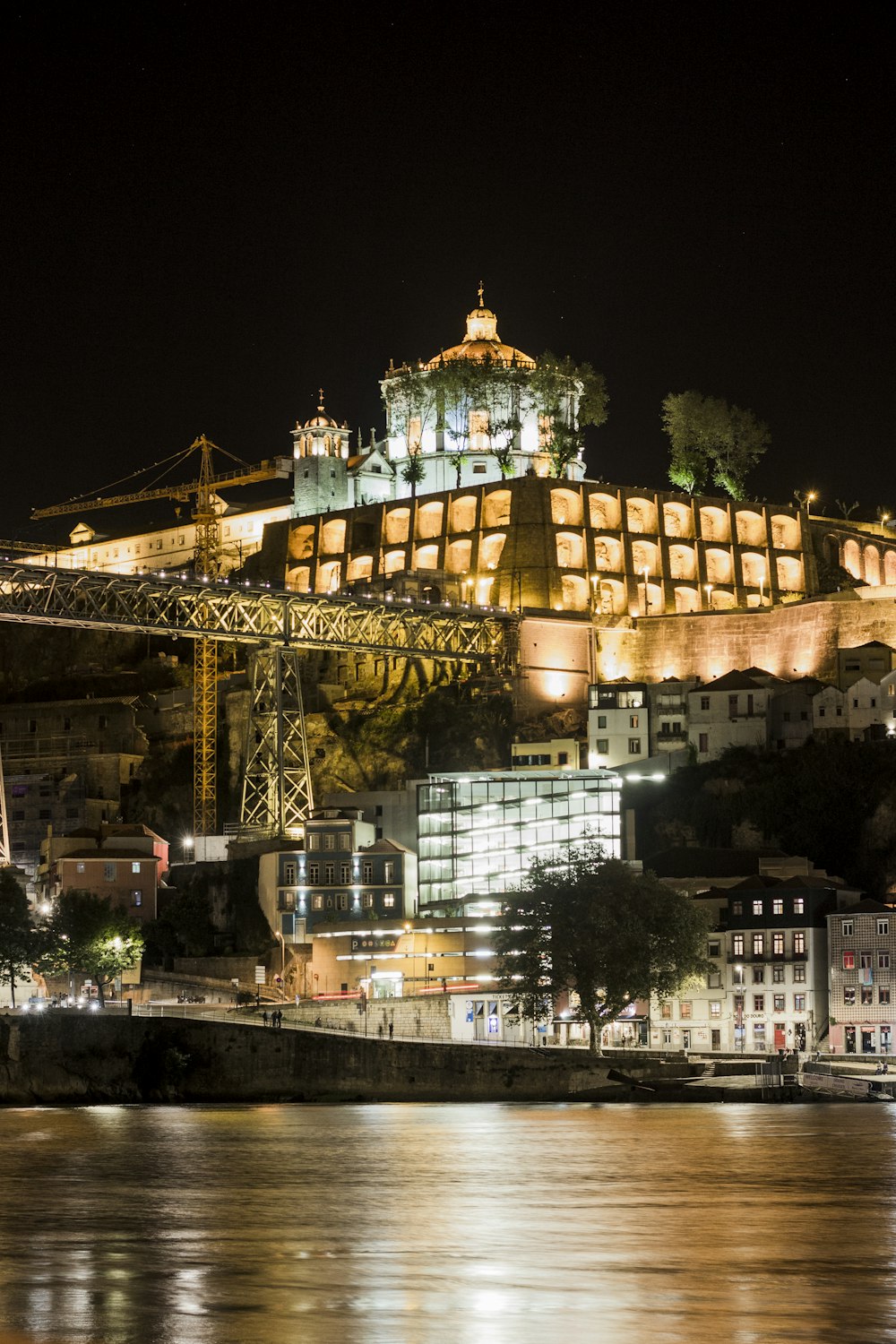 building during nighttime