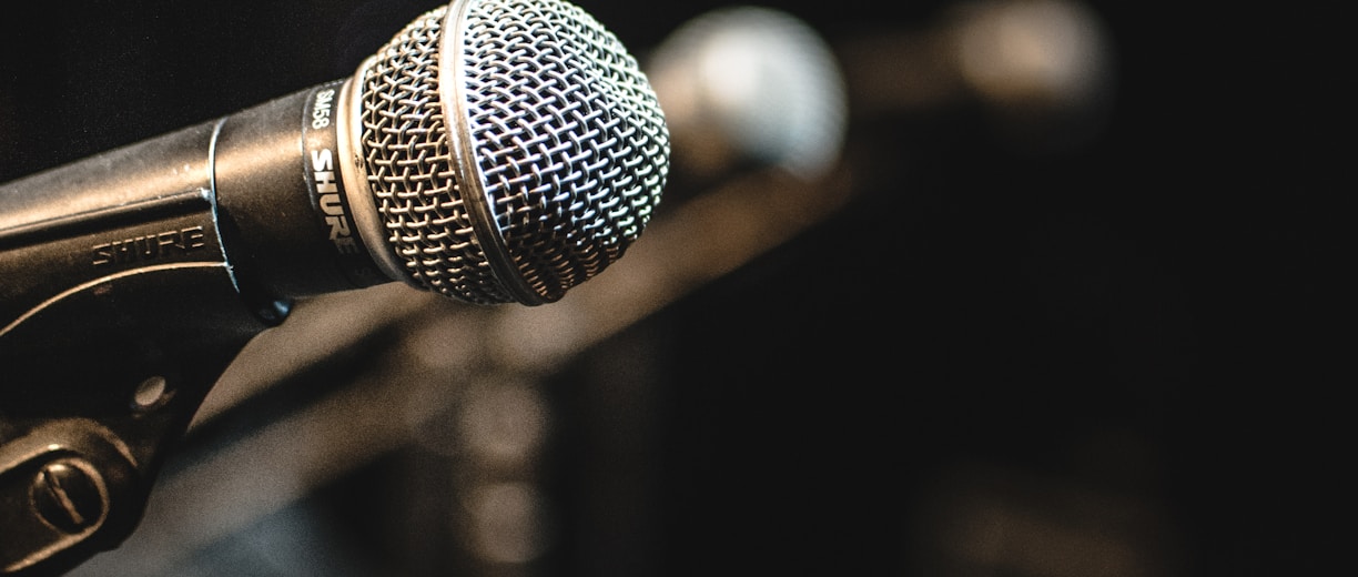 shallow focus photo of black microphone