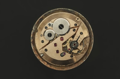 Close-up of robot gears and wiring showing the intricate design and teamwork