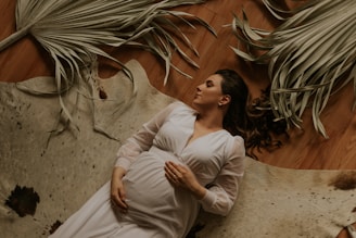 pregnant woman on floor