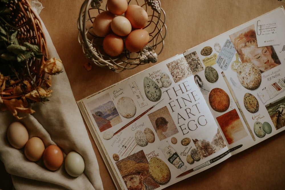 The Fine Art Egg book is open