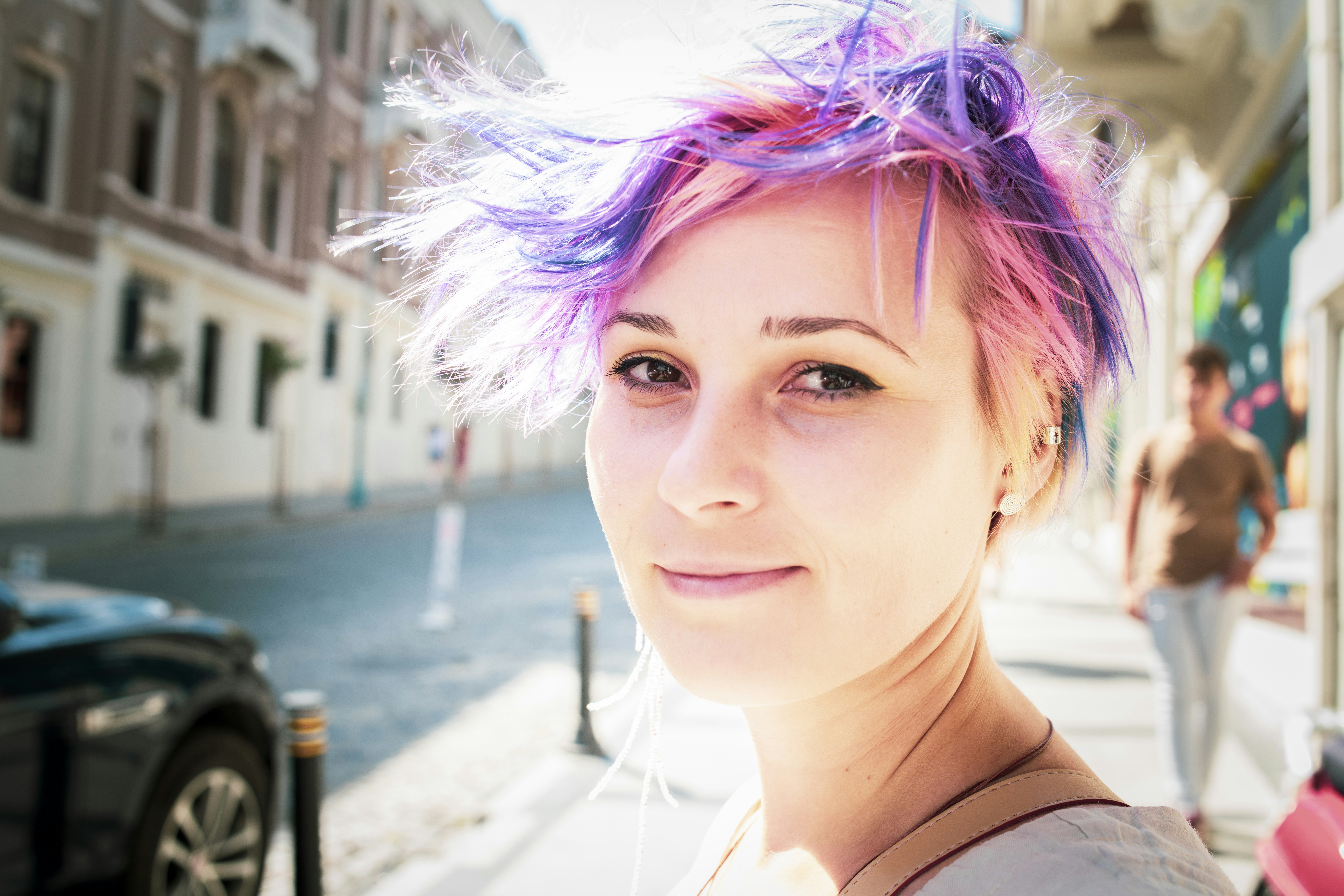 colorful hair with bangs