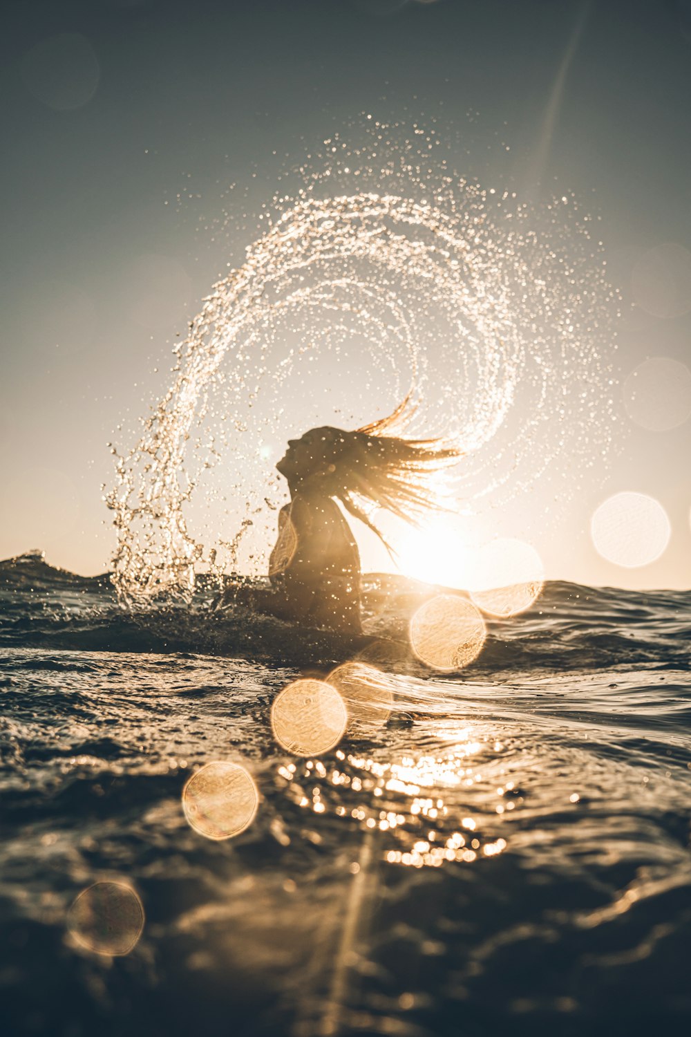 woman on sea