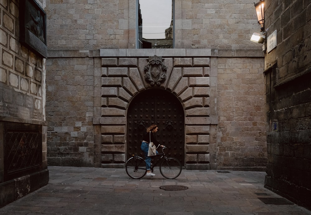 woman riding bicycle