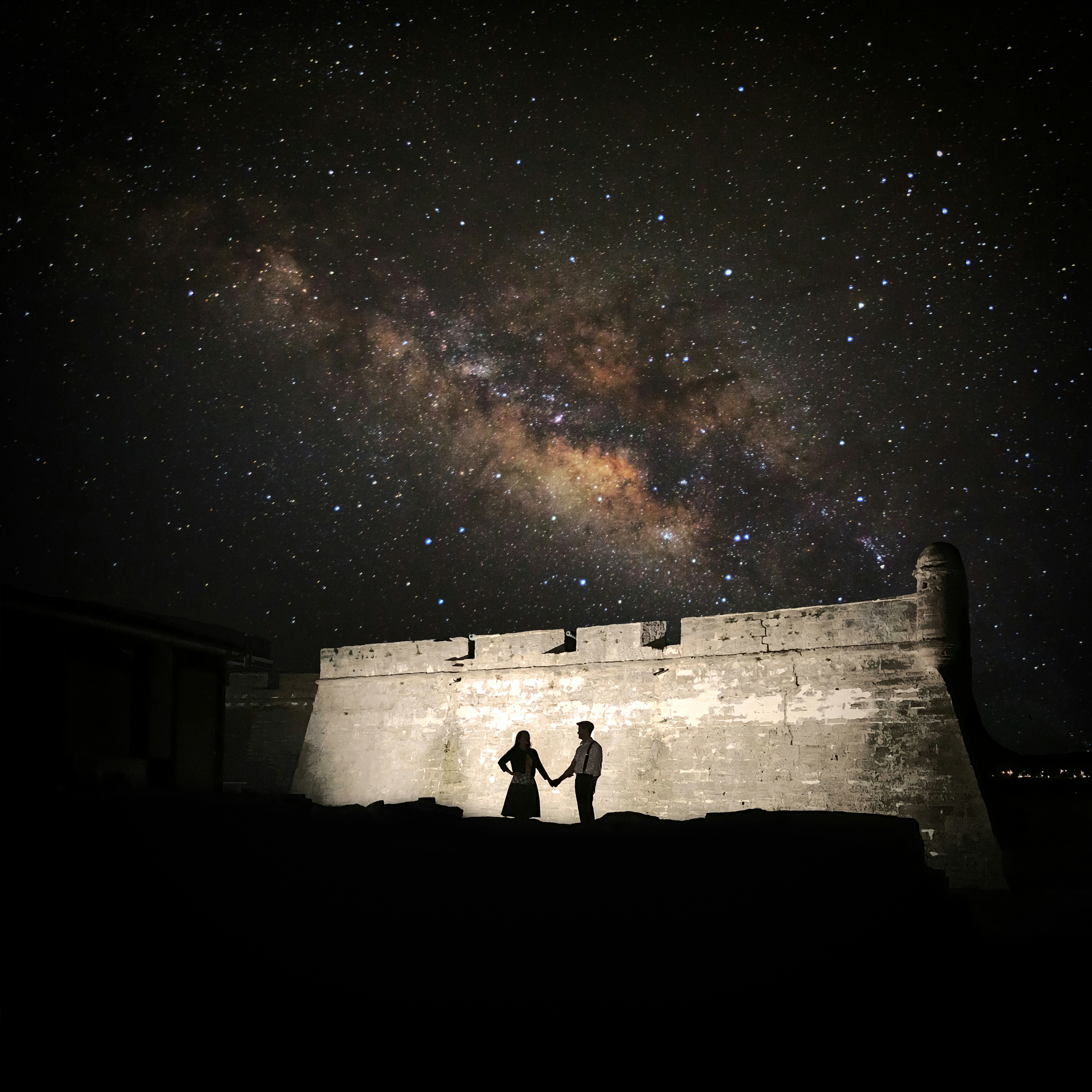 silhouette photography of man and woman
