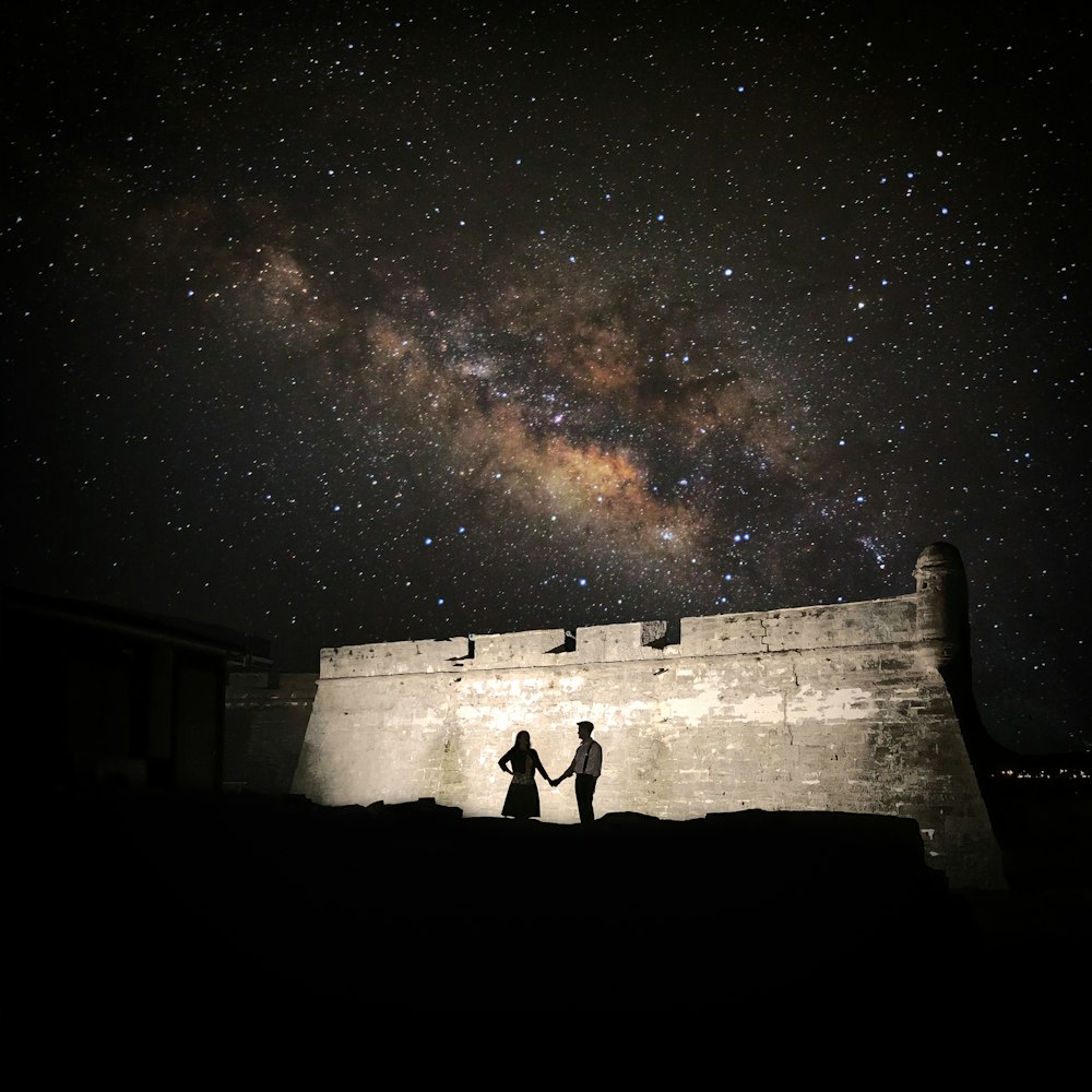 Silhouettenfotografie von Mann und Frau