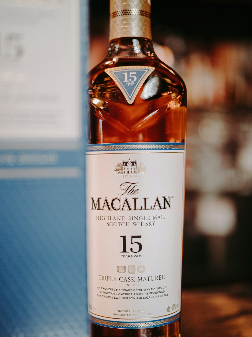 The Macallan highland single malt scotch whisky bottle