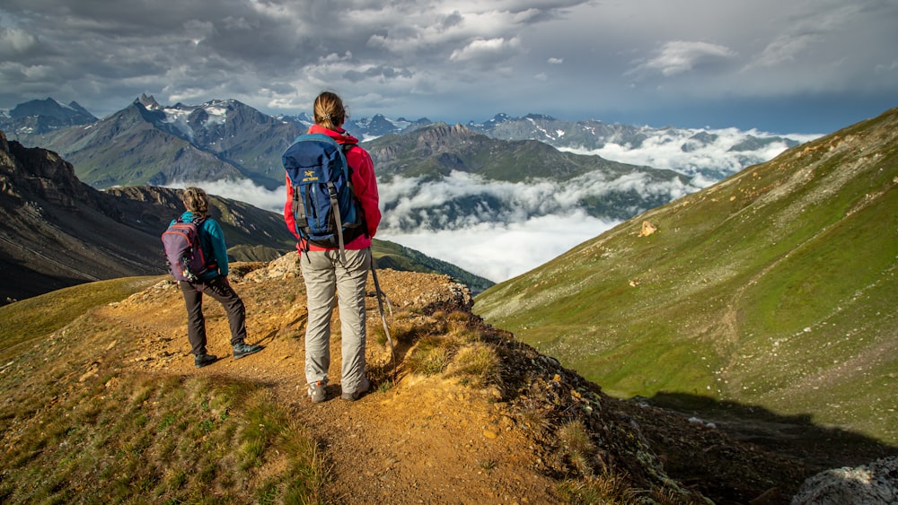 man standing on mountain