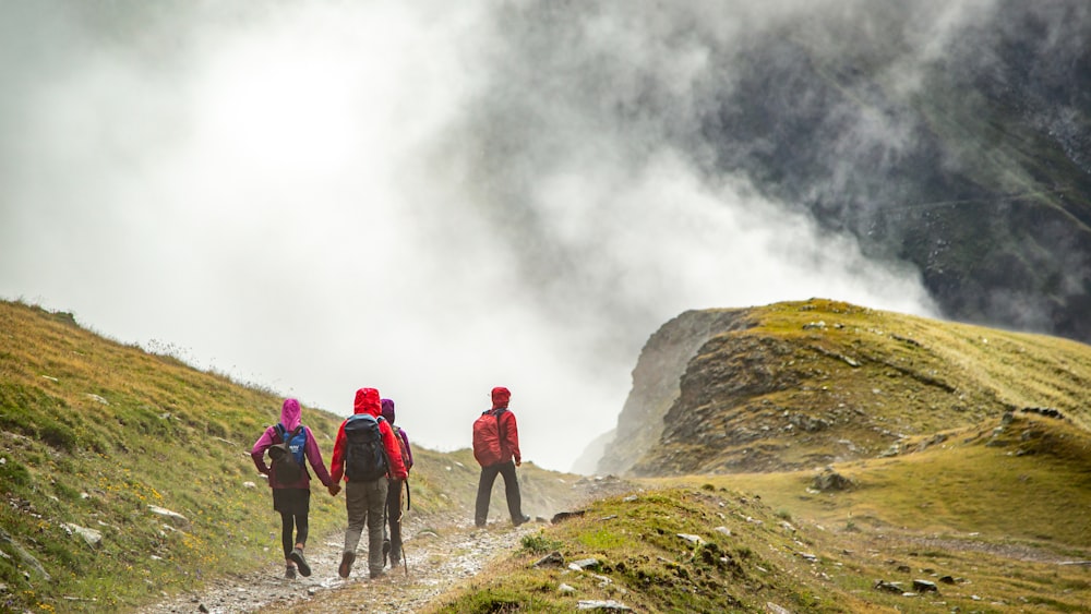 group of people hiking