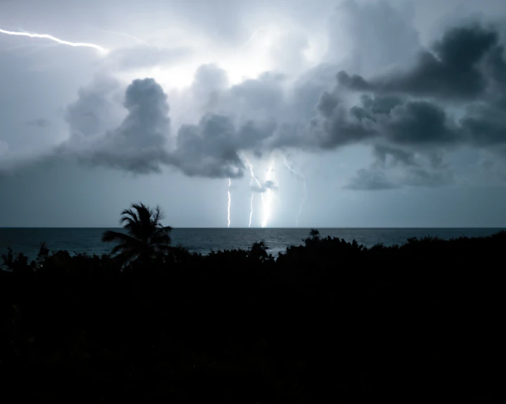 Lightning in a night sky