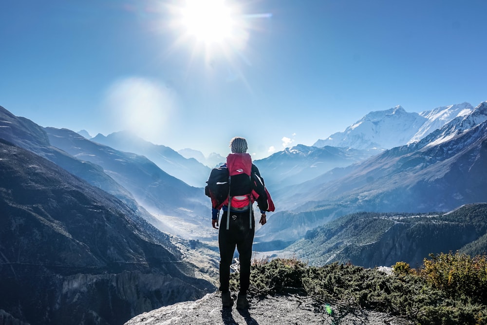 person standing near cliff