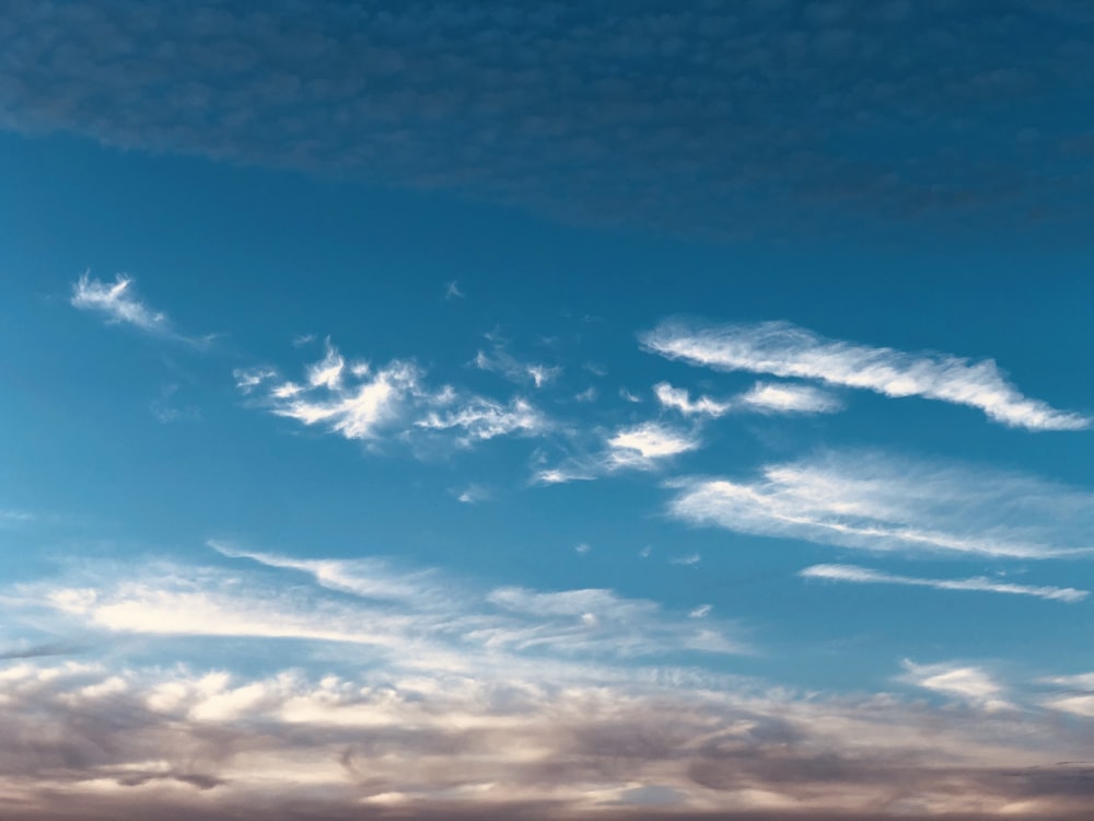 white and blue clouds