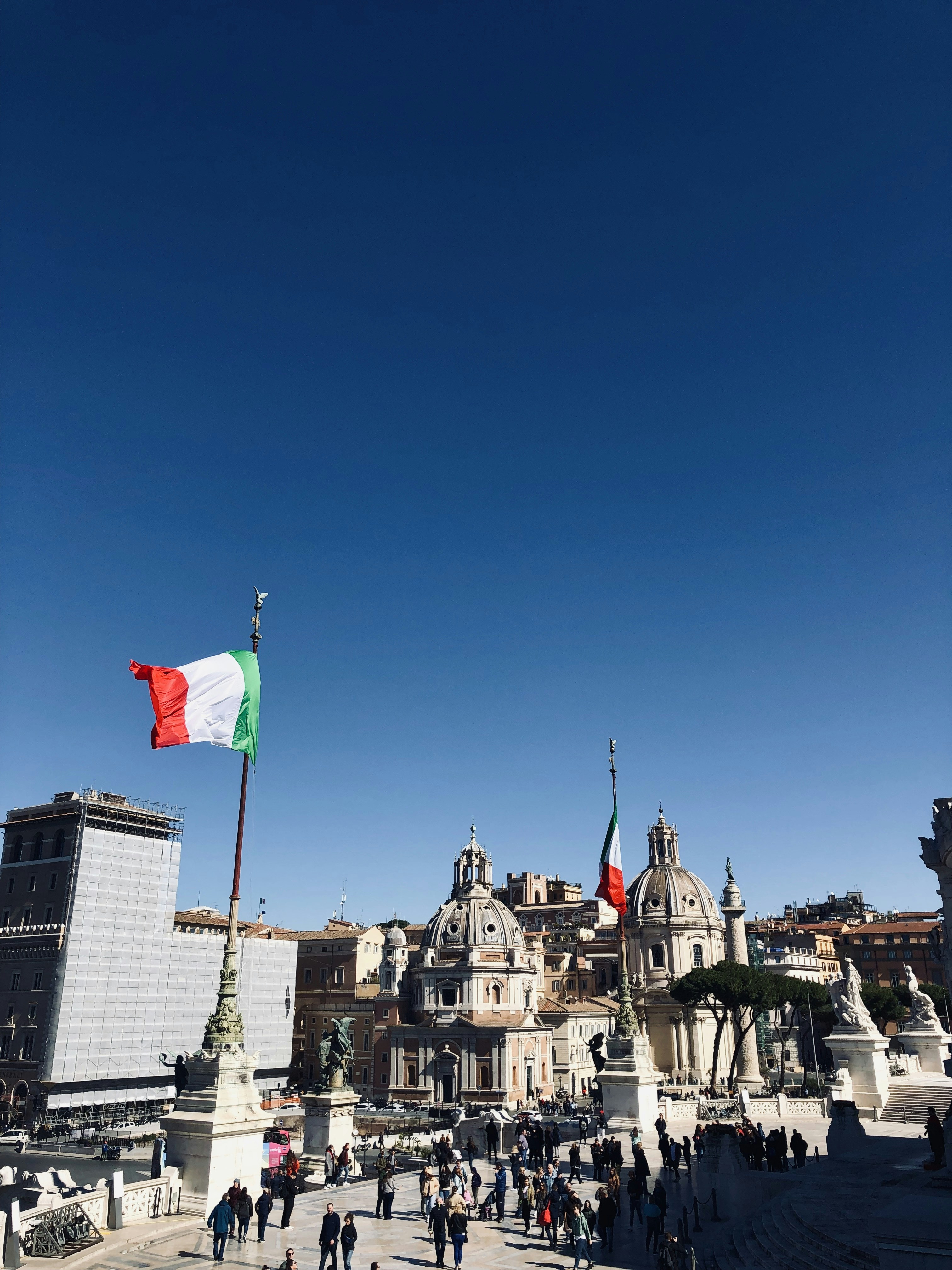 Italy flag on pole photo