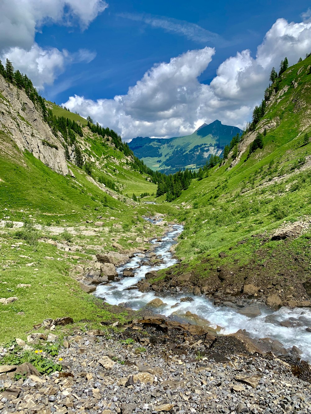 water stream during daytime