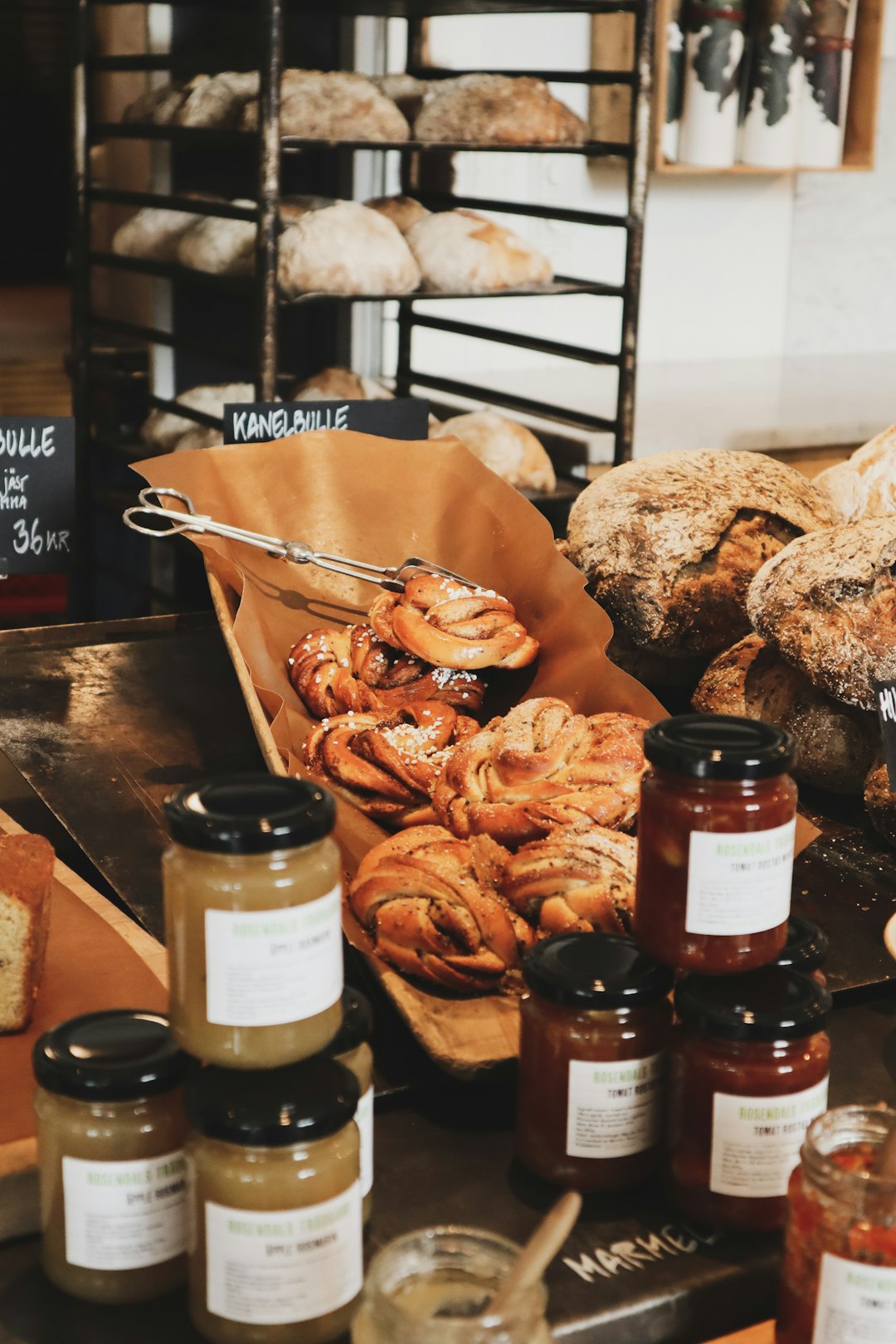croissants and glass jars