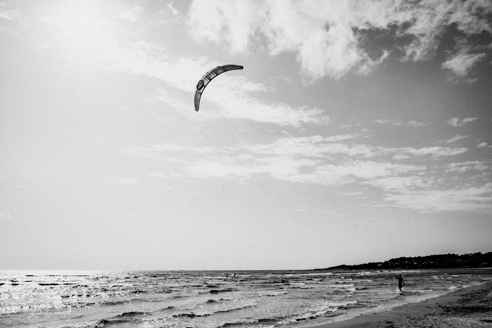 person flying a kite on shore during day