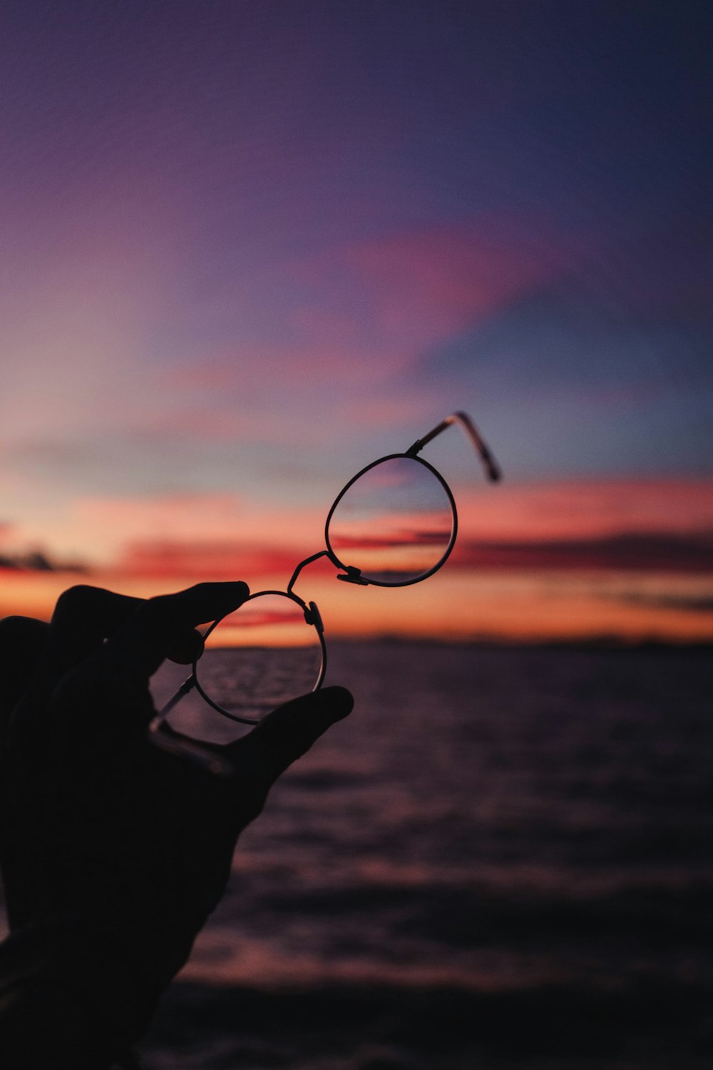 clear eyeglasses during golden hour