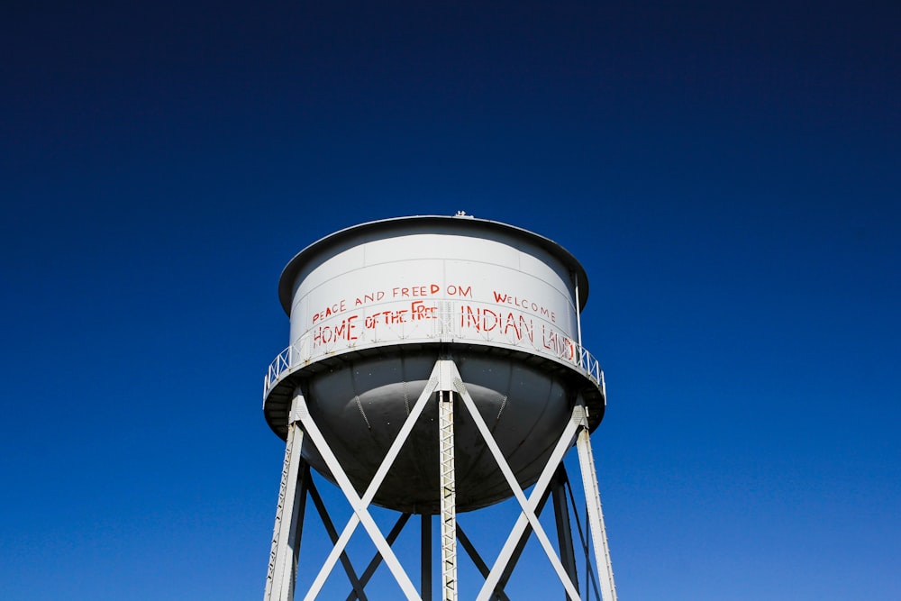 white industrial water tank