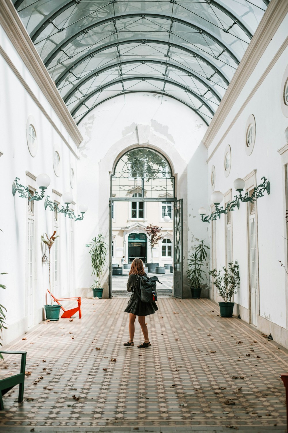 woman standing inside building during day