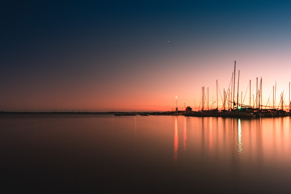 calm sea during golden hour