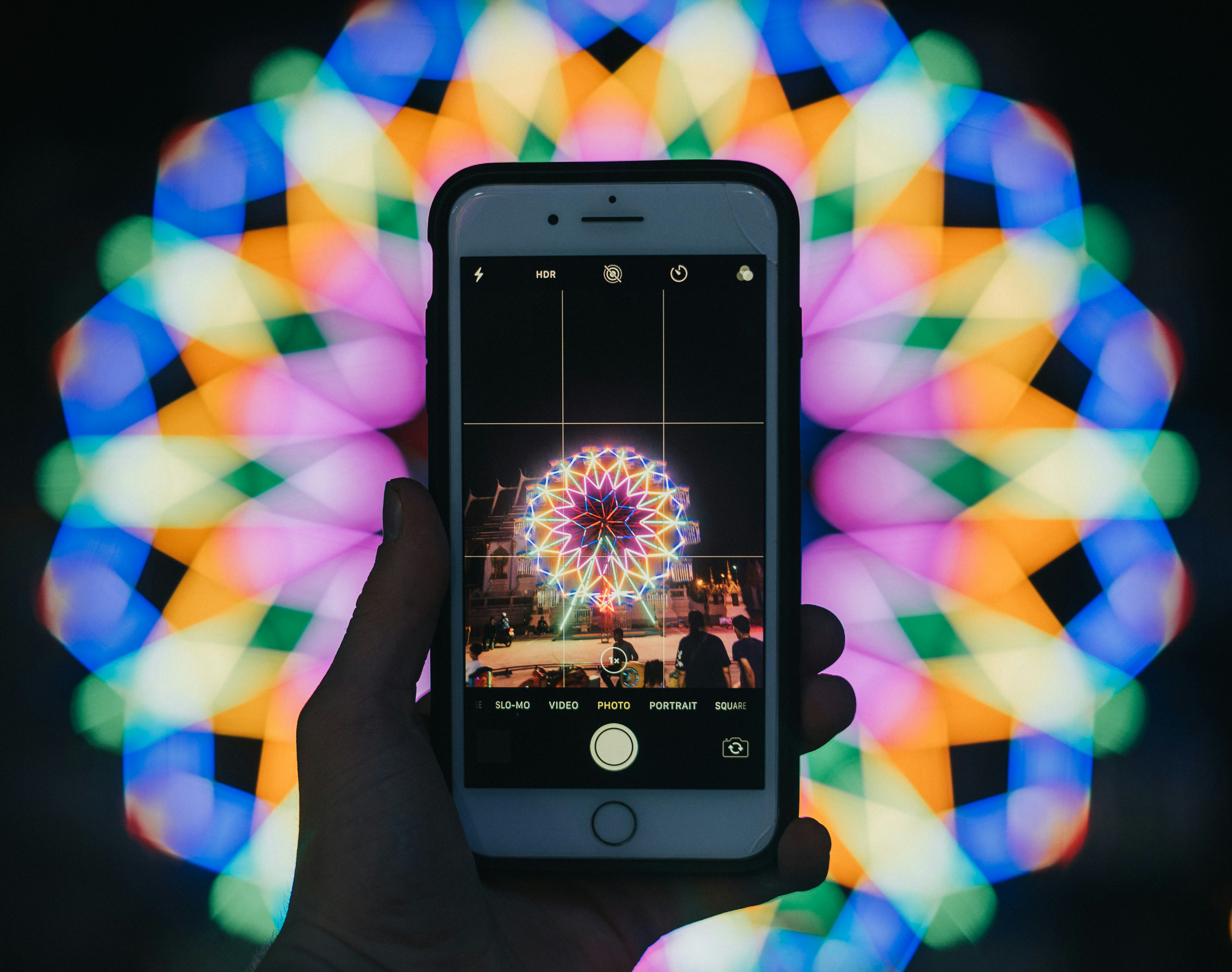 silver iPhone 6 with black case