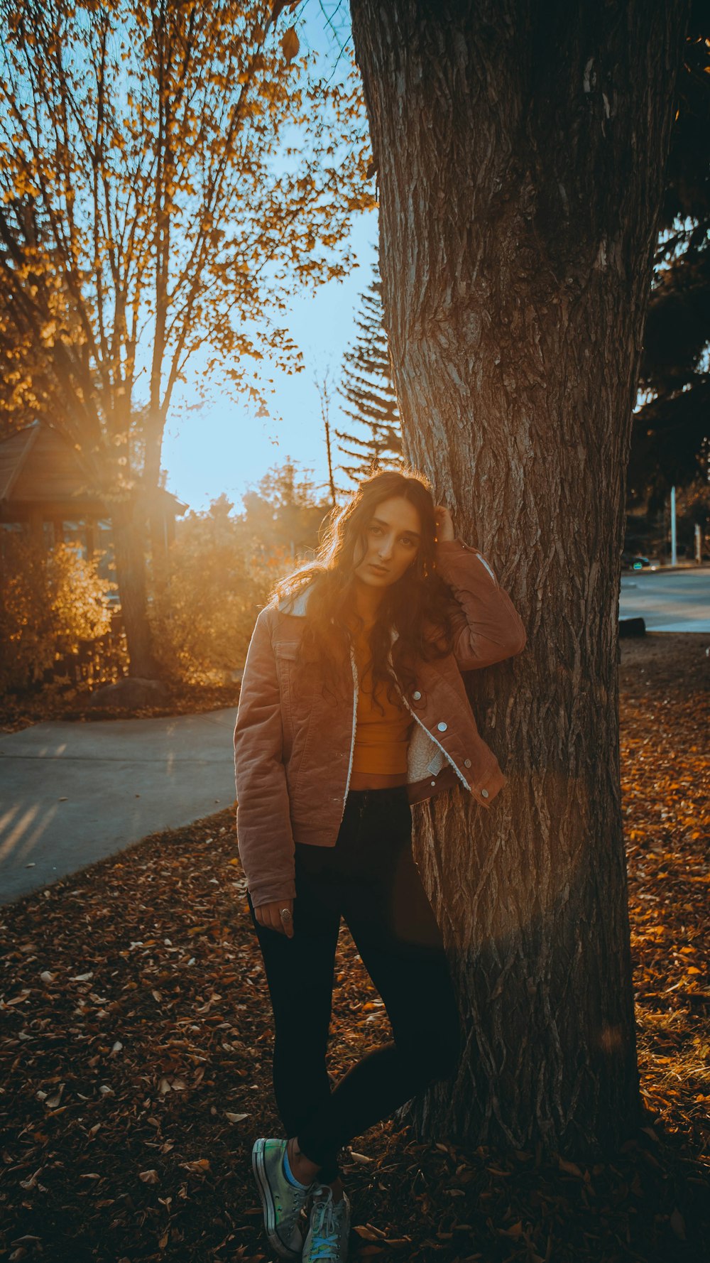 woman wearing red jacket during daytime