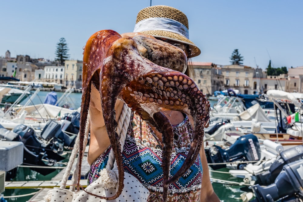 person holding octopus