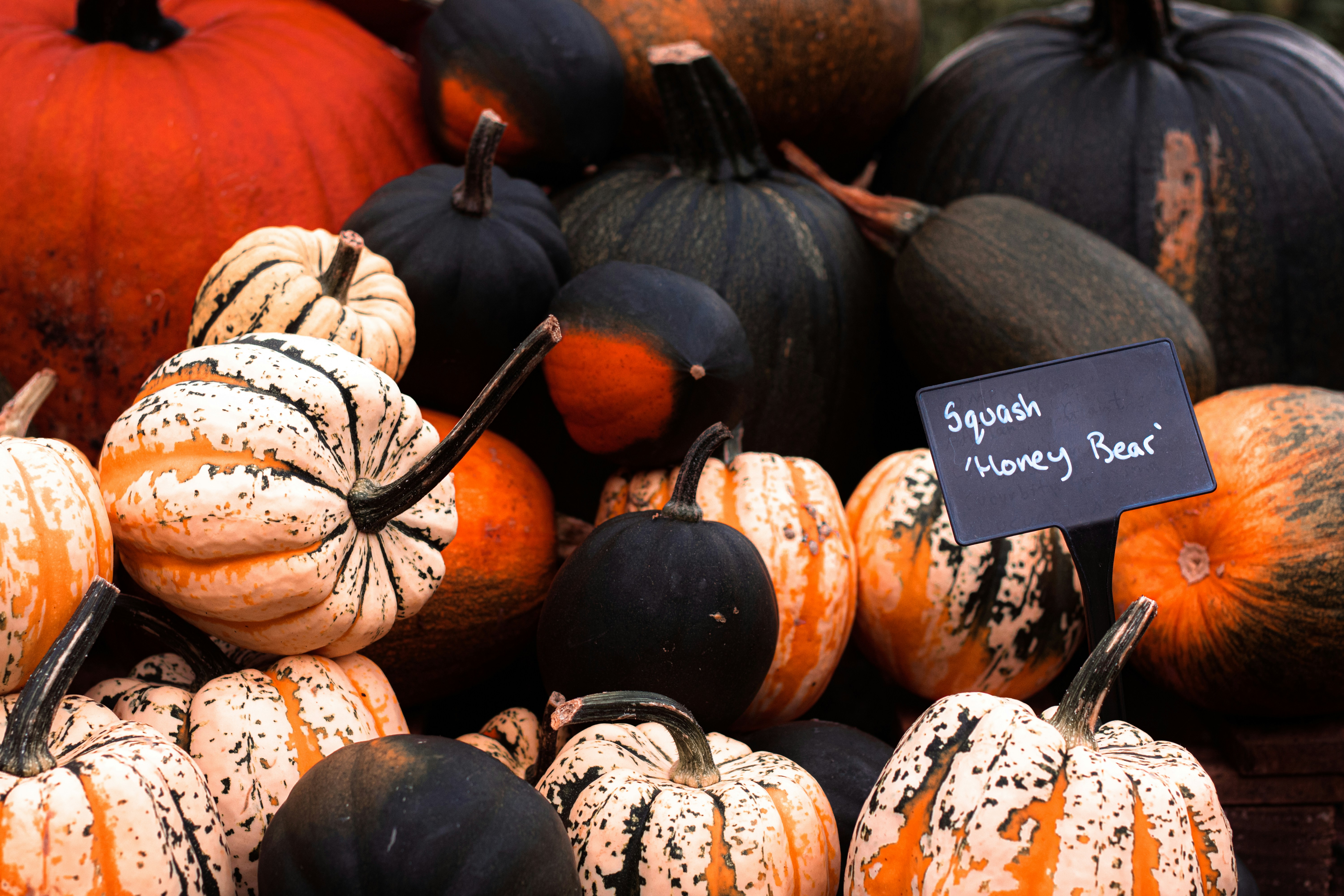 black and orange pumpkins