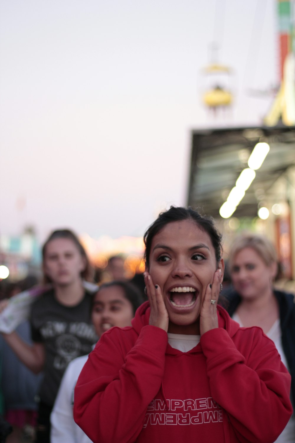 woman in shouting gesture