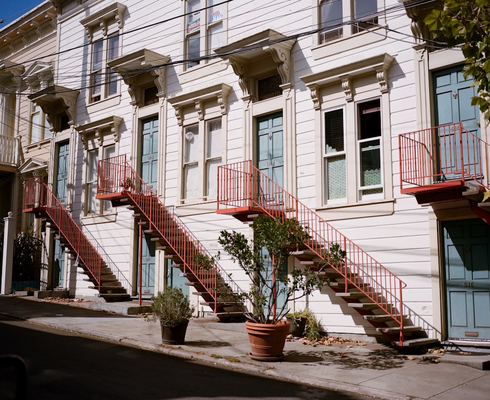 white painted apartment with stairs