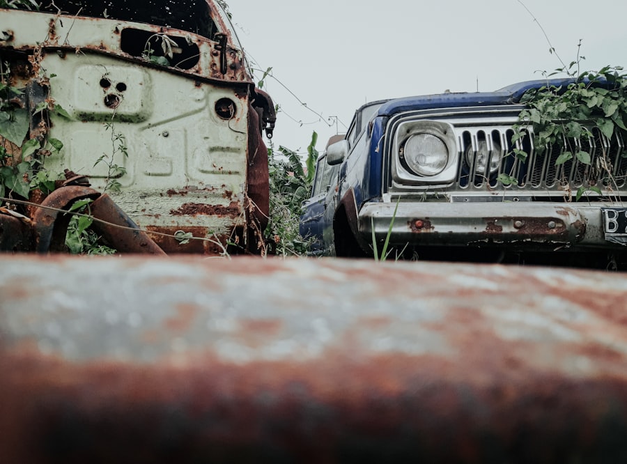 Heavy equipment working on a metal scrap yard