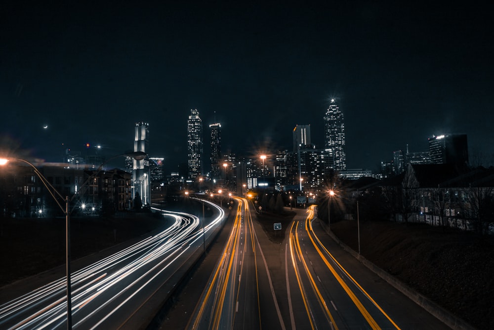 timelapse photography of road and buildings during daytime
