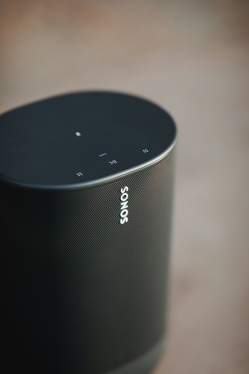 black Sonos portable Bluetooth speaker