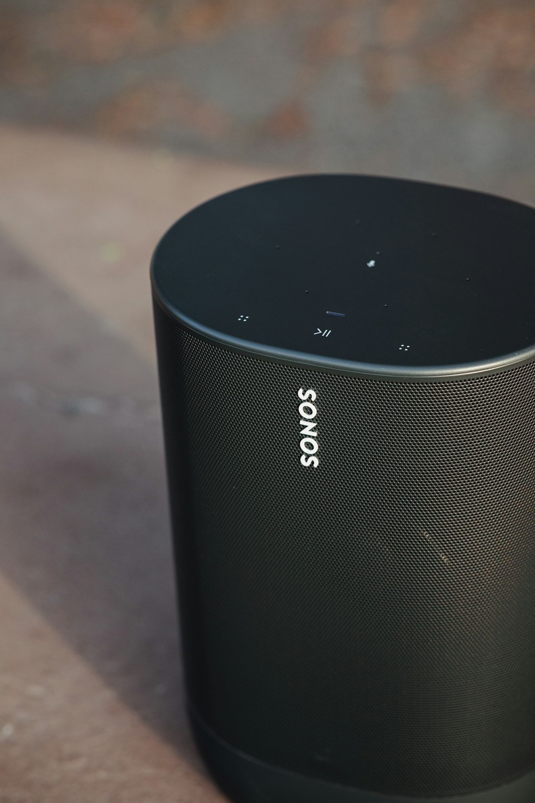 black Sonos portable Bluetooth speaker