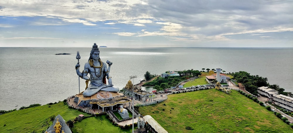 Lord shiva sculpture landmark facing ocean