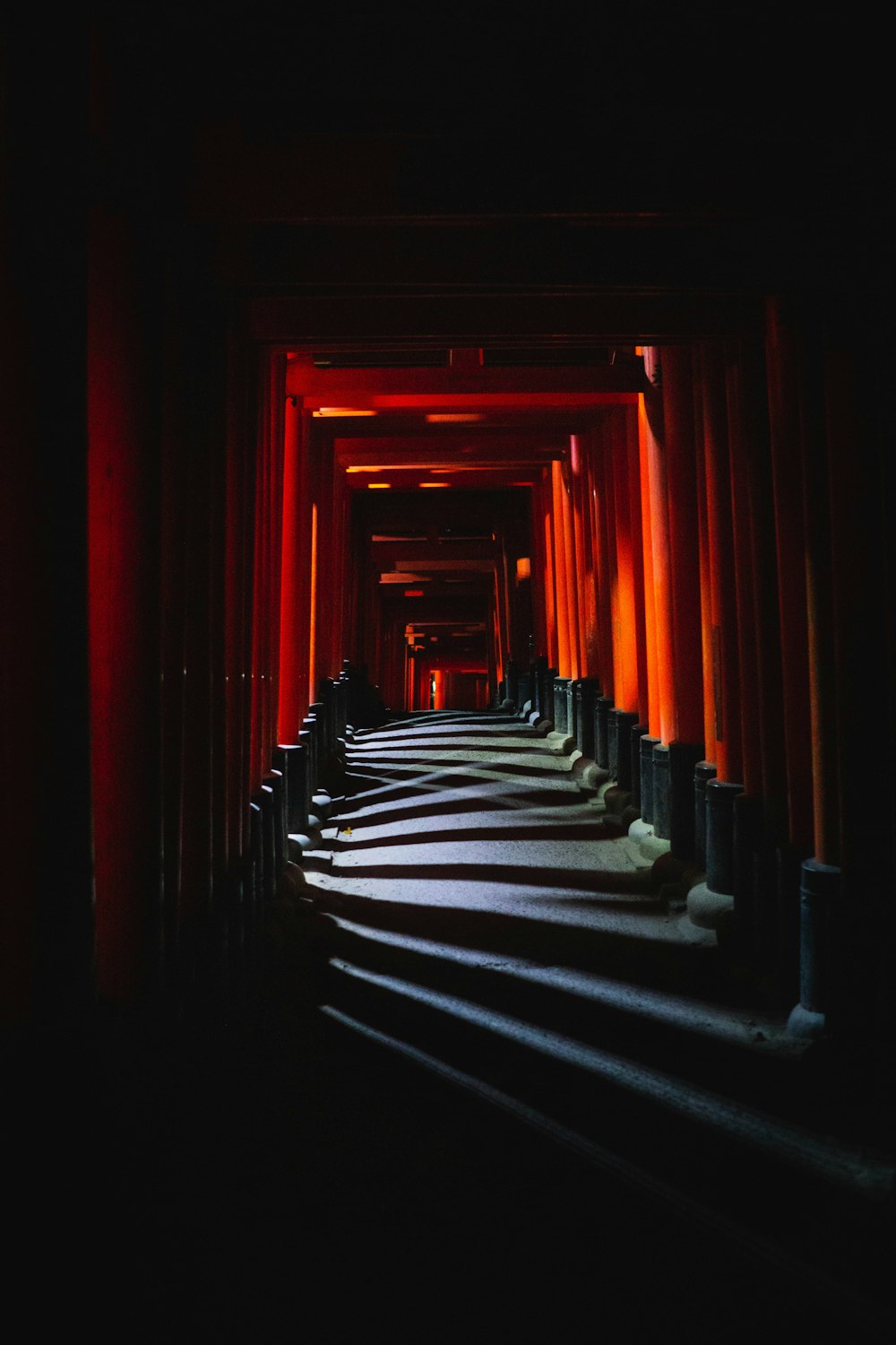 orange and black tunnel photo