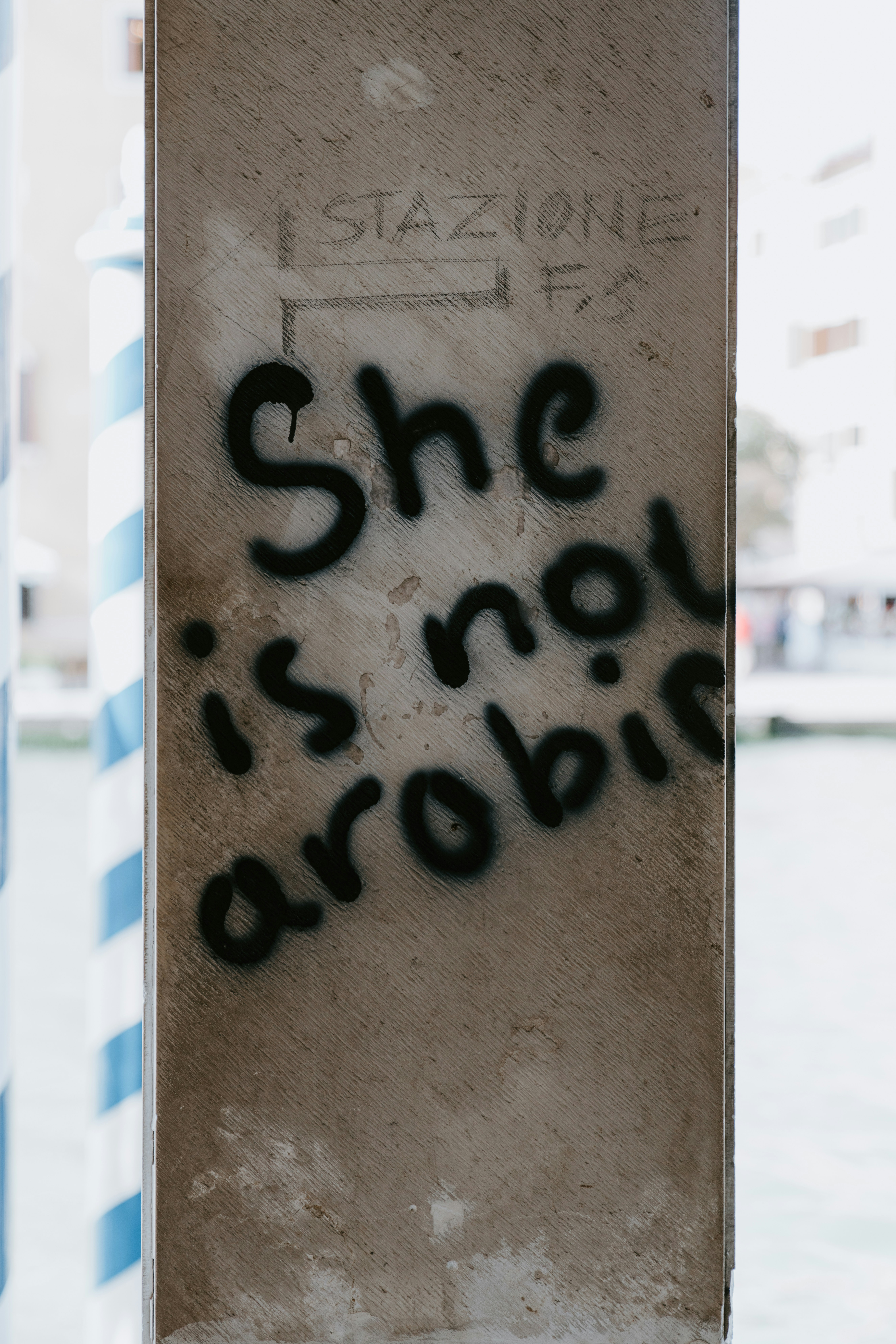 Lei non è arobin graffiti sul muro